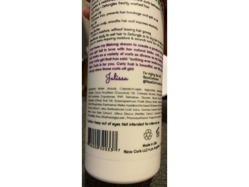 Rizos Curls Refresh & Detangle Spray, Coconut Oil, Olive Oil, Shea, 10 fl oz/296 mL