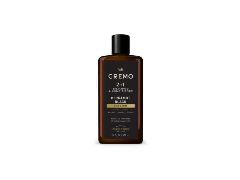 Cremo 2 In 1 Shampoo & Conditioner, Bergamot Black, Bold & Crisp, 16 fl oz/473 mL