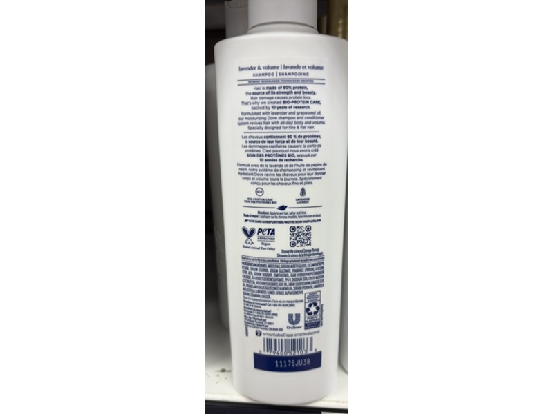 Dove Lavender & Volume Damage Therapy Shampoo, Lavender, 355 mL