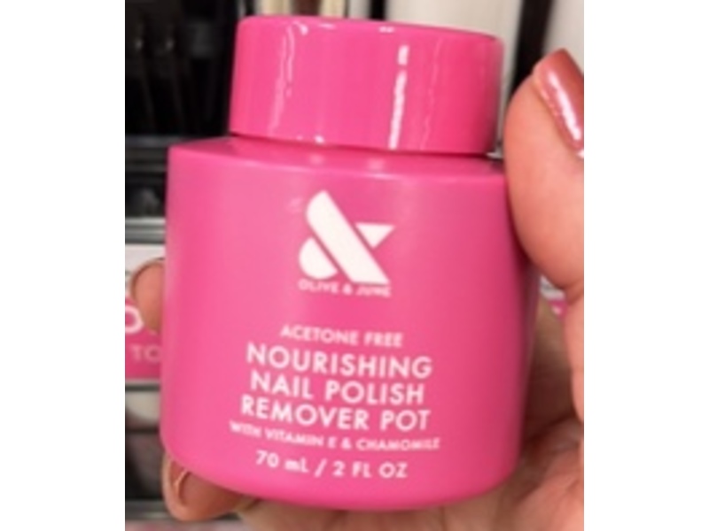 Olive & June Nourishing Nail Polish Remover Pot, Vitamin E & Chamomile, 2 fl oz/70 mL