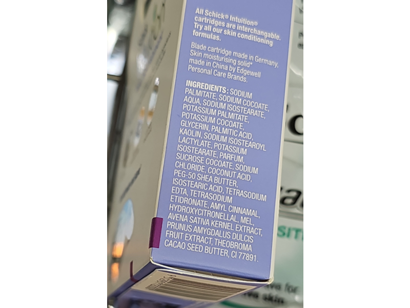 Schick Intuition Pure Nourishment Razor, Cocoa Butter, 0.35 oz/10 g, Pack of 4