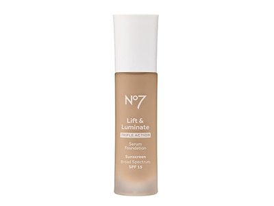 No7 Lift & Luminate Triple Action Serum Foundation, Warm Ivory, SPF 15, 1 fl oz/30 mL