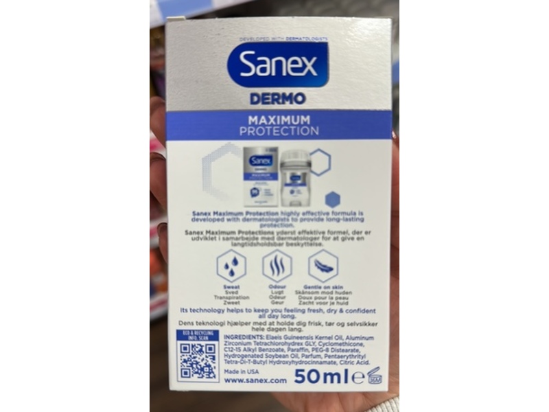 Sanex Dermo Maximum Protection Antiperspirant Solid Stick, 50 mL