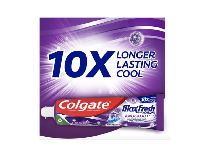 Colgate Max Fresh Knockout Toothpaste, Whitening, 6.3 oz/178 g, Pack Of 3
