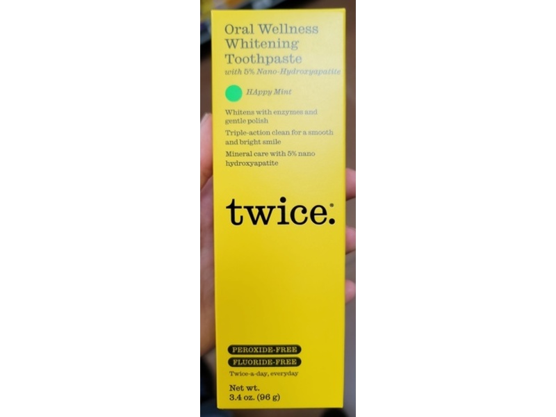Twice Oral Wellness Whitening Toothpaste, Happy Mint, 3.4 oz/96 g