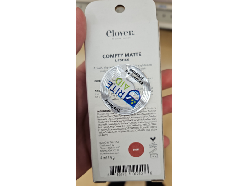 Clover Comfy Matte Lipstick, Bunny, 4 g