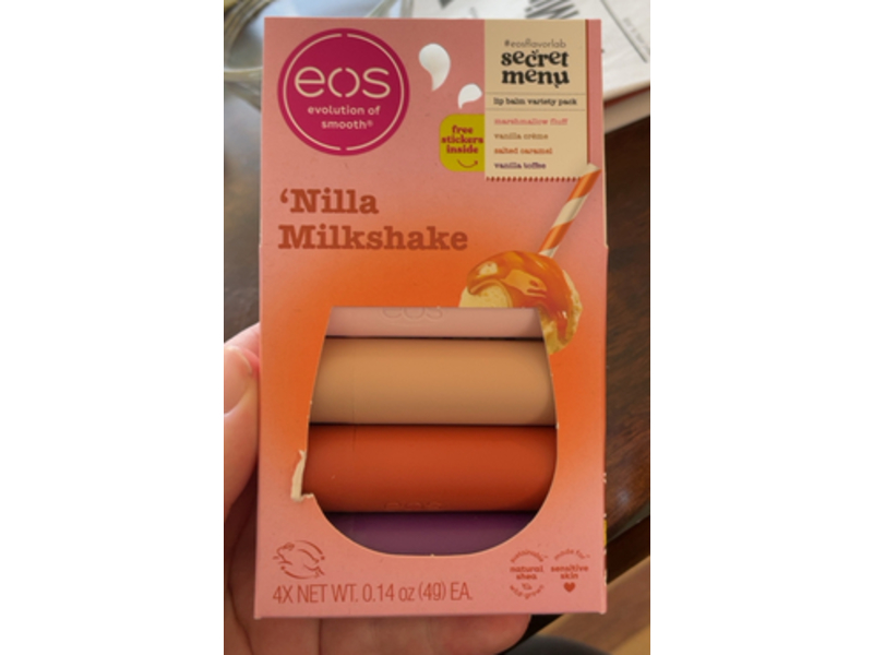eos Secret Menu Lip Balm Set,Nilla Milkshake, 0.14 oz, Pack Of 4