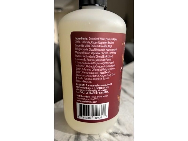 Fresh Thyme Hand Soap, Candy Cane & Vanilla, 12 fl oz/355 mL