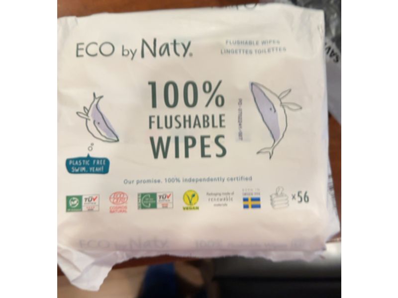 Eco By Naty Flushable Wipes, 56 Count