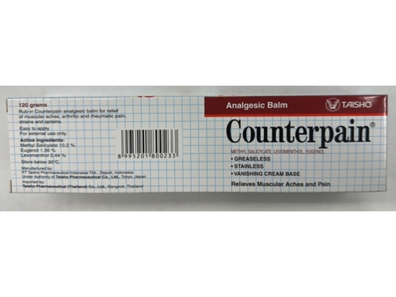 Counterpain Taisho Analgesic Pain Relief Balm, Methyl Salicylate, Menthol, Eugenol,