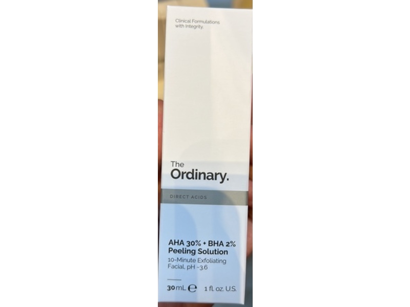 The Ordinary Exfoliating Facial Peeling Solution, AHA 30% + BHA 2%, 1 fl oz/30 mL