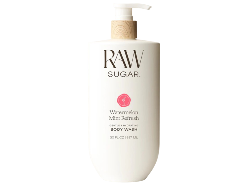 RAW Sugar Gentle & Hydrating Body Wash, Watermelon Mint Refresh, 30 fl oz/887 mL