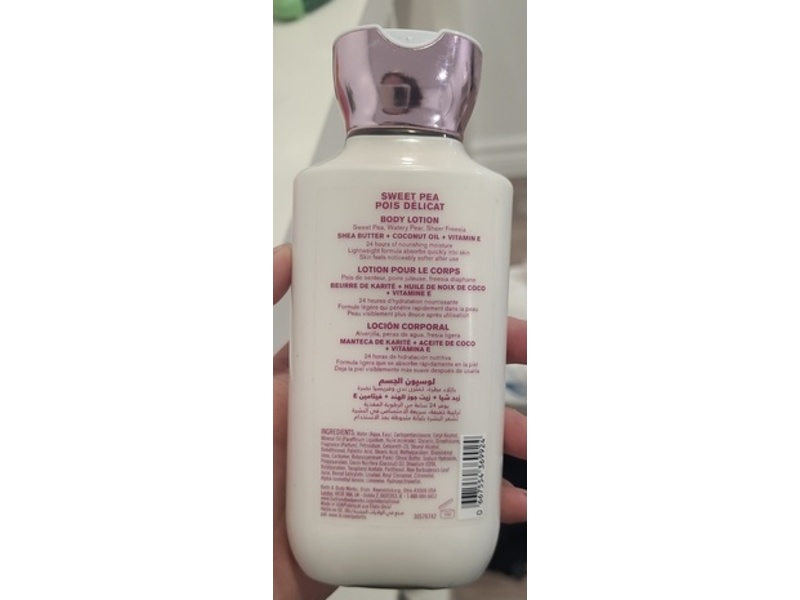 Bath & Body Works Moisture Body Lotion, Sweet Pea, Shea Butter + Vitamin E, 8 fl oz/236 mL