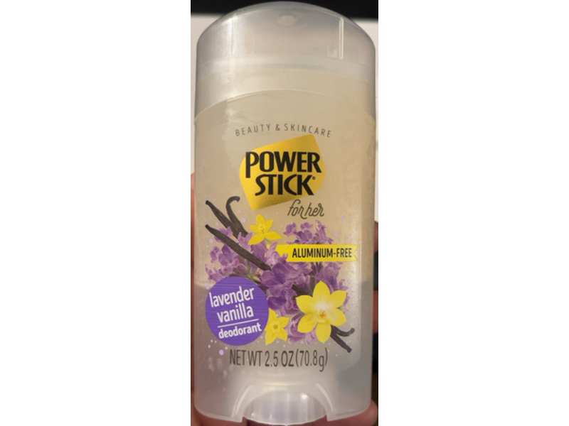 Power Stick For Her Aluminum - Free Deodorant, Lavender & Vanilla, 2.5 oz/ 70.8 g, Pack Of 4