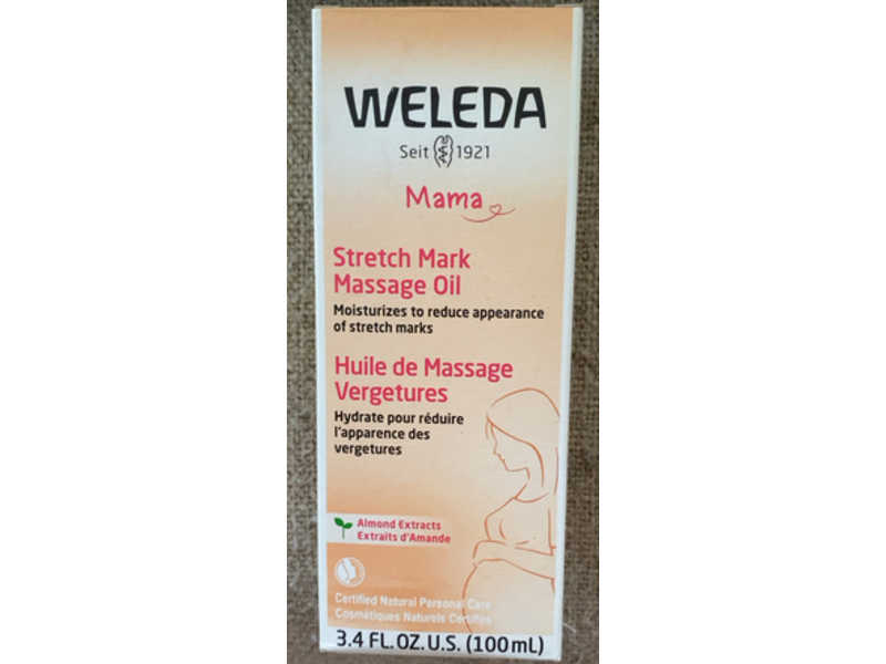 Weleda Stretch Mark Pregnancy Massage Oil, Almond Extracts, 3.4 fl oz/100 mL
