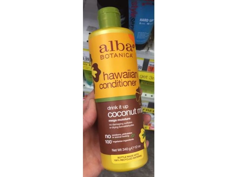 Alba Botanica Hawaiian Conditioner, Drink It Up Coconut Milk, 12 oz/340 g