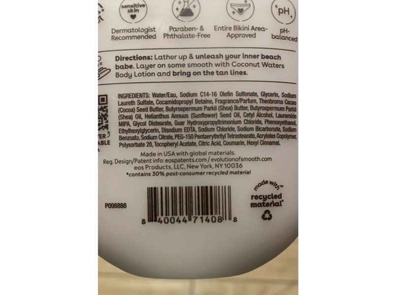 Eos Shea Better Cashmere Body Wash, Coconut Waters, 16 fl oz/473 mL
