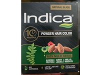 Indica Powder Hair Color, Natural Black, Almond Curry Leaves Amala & Hibiscus, Pack of 8 - thumbnail 2