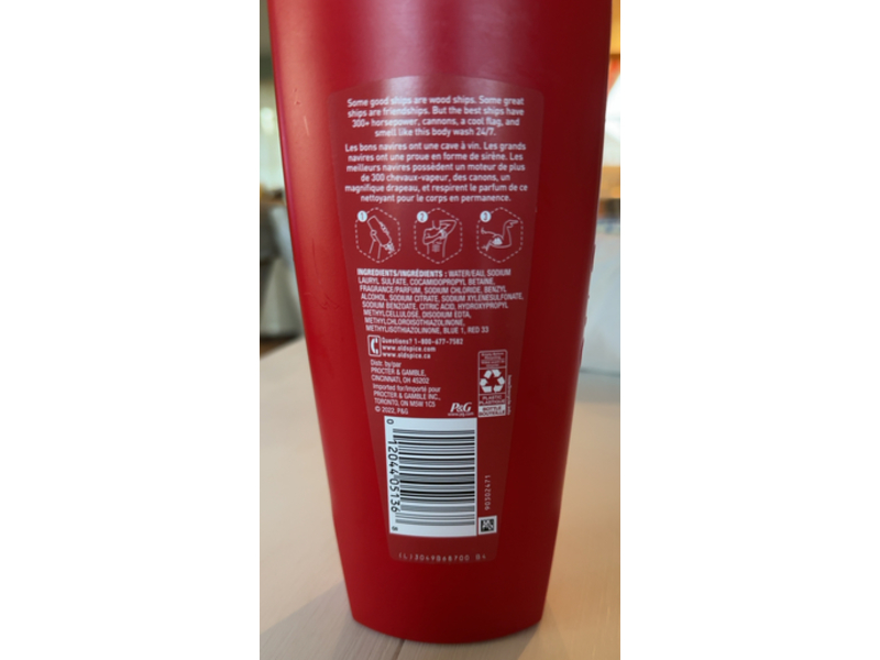 Old Spice Collection Captain Body Wash, Scented, Nettoyant Corps, 24 fl oz/709 mL