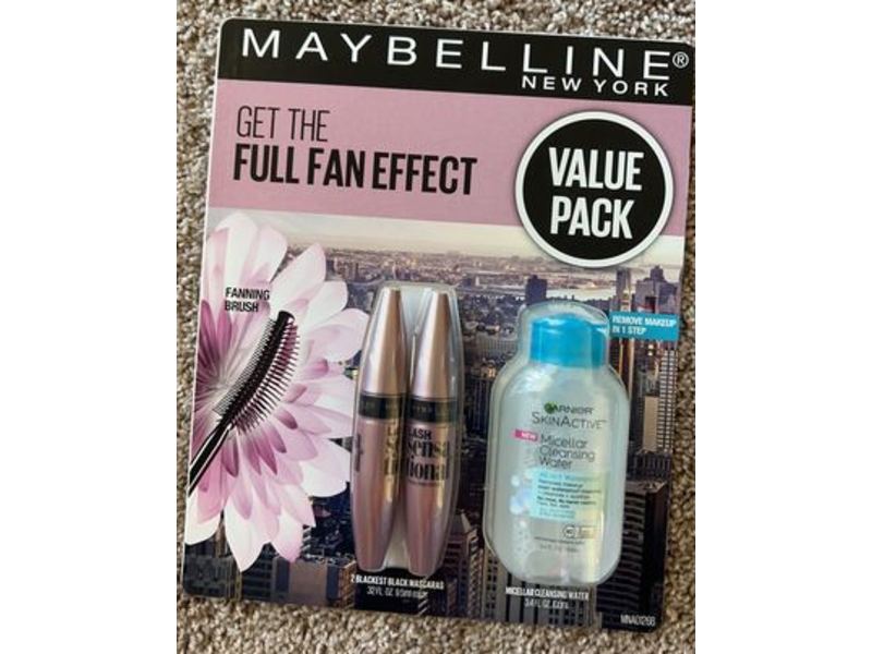 Maybelline New York Lash Sensational Blackest Black + Micellar Cleansing Water Set