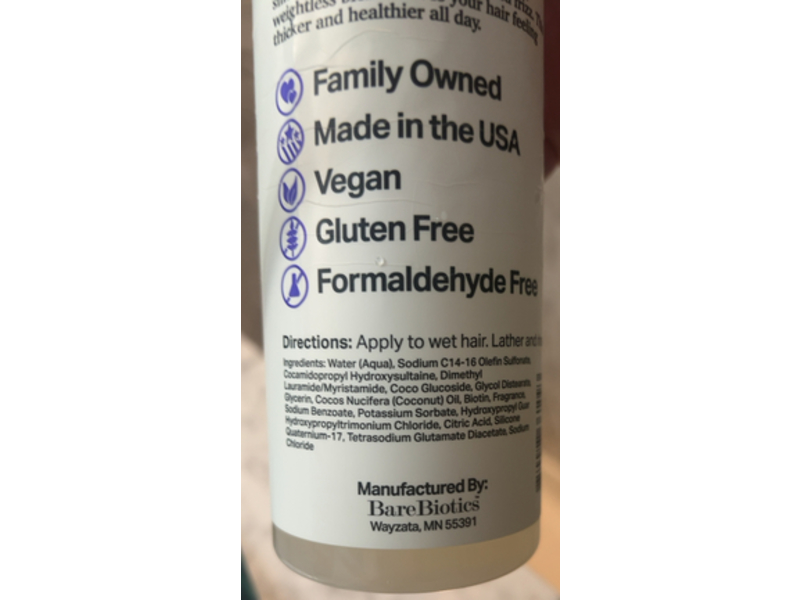 Bare Biotics Thick Thicker Thickest Thickening Shampoo, 16 fl oz/473 mL