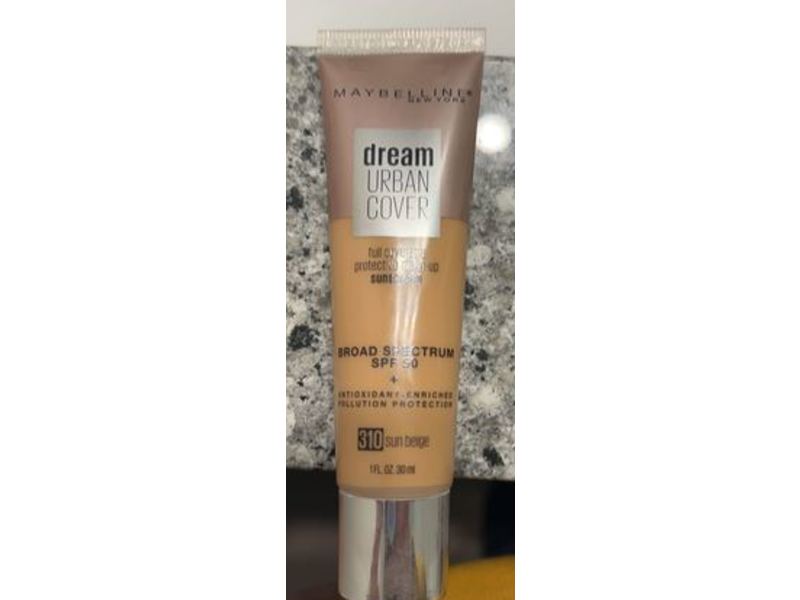 Maybelline New York Dream Urban Cover, 310 Sun Beige, SPF 50, 1 fl oz/30 mL