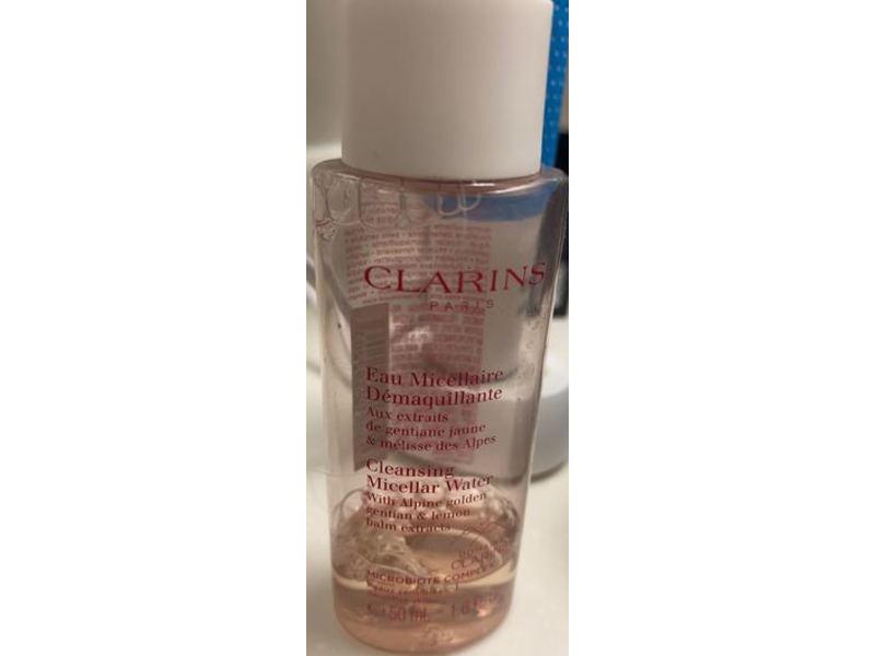 Clarins Cleansing Micellar Water, Alpine Golden Gentian & Lemon Balm Extract, 6 fl oz/50 mL