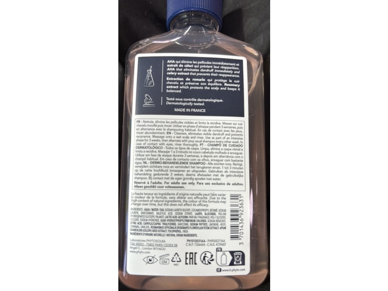Phyto Paris Anti-Dandruff Dermo-Treating Shampoo, 8.45 fl oz/250 mL