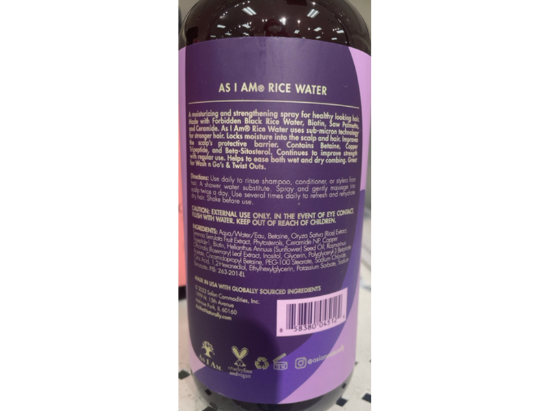 As I Am Rice Water, 16 fl oz/475 mL
