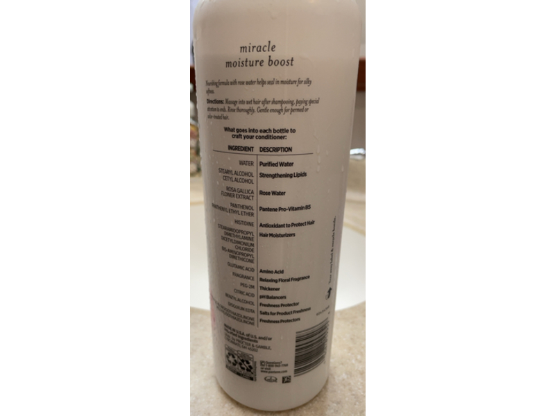 Pantene Miracle Moisture Boost Conditioner, 30 fl oz/888 mL