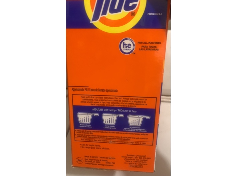 Tide Powder Laundry Detergent, Original, 95 Loads, 108 oz/3.07 kg