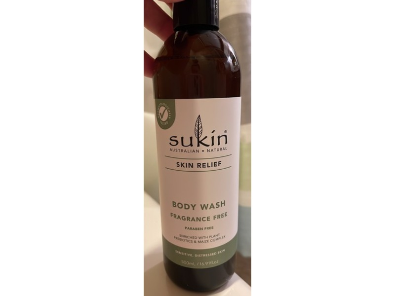 Sukin Skin Relief Body Wash, 16.91 fl oz/500 mL