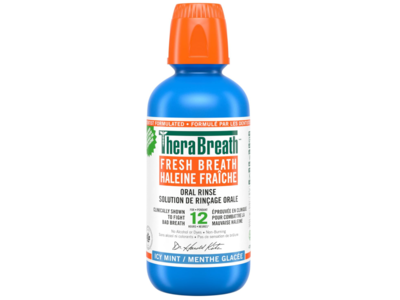 Thera Breath Fresh Breath Oral Rinse, Icy Mint, 33.8 fl oz/1 L
