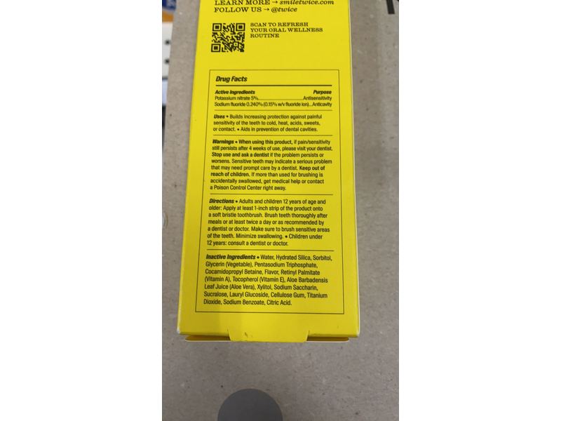 Twice Oral Wellness Toothpaste, Cooling Spearmint Eucalyptus, Fluoride, 3.4 oz/96 g