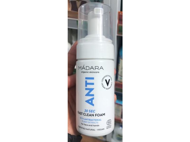 Madara Organic Skincare 20 Sec Anti Fast Clean Foam, 3.38 fl oz/100 ml