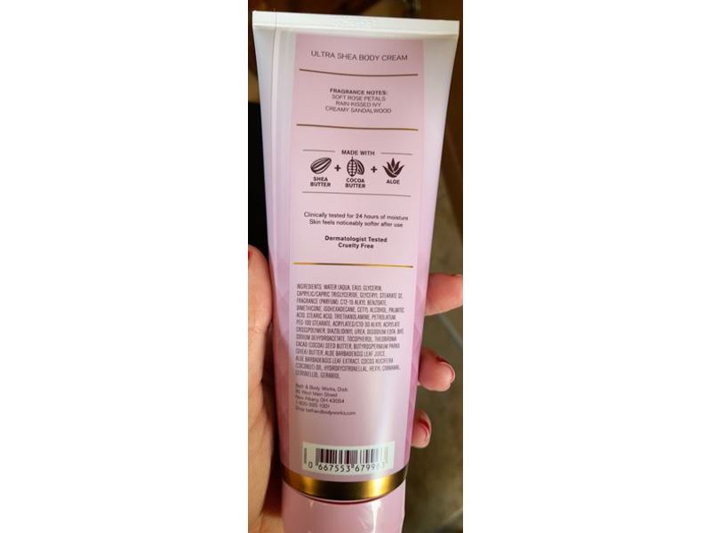 Bath & Body Works 24 Hour Moisture Ultra Shea Body Cream, Rose Water & Ivy, 8 oz/226 g