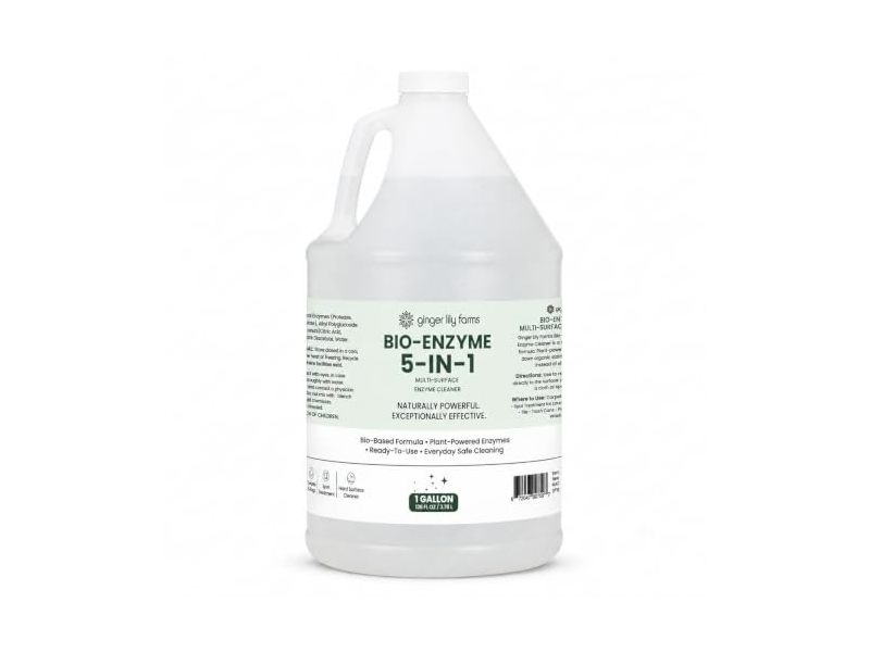 Ginger Lily Farms Bio-Enzyme 5-IN-1 Multi-Surface Cleaner Refill, 128 oz/3.78 L