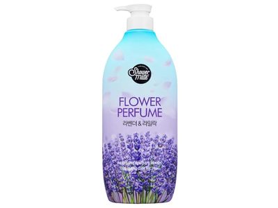 Shower Mate Purple Flower Perfume Body Wash, Lavender & Lilac, 40.57 fl oz/1.2 L