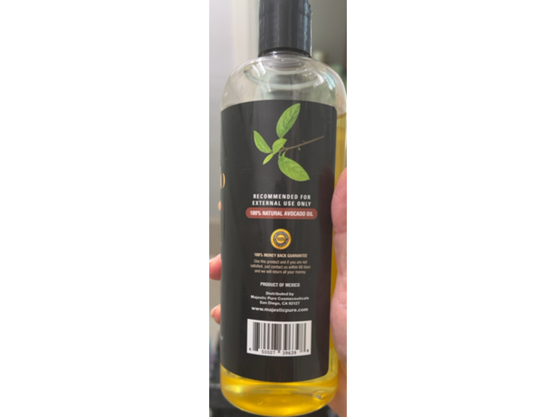 Majestic Pure Moisturizing Skin, Nails, Hair & Scalp, 100% Natural Avocado Oil, 16 fl oz/473 mL