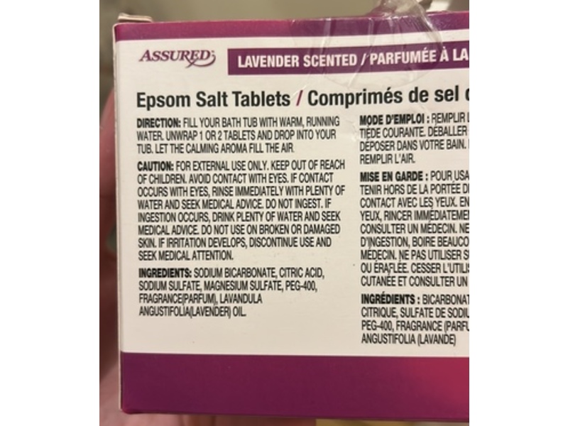 Assured Epsom Salt Tablets, Lavender Scented, 1 fl oz/28.3 g, 6 Pack