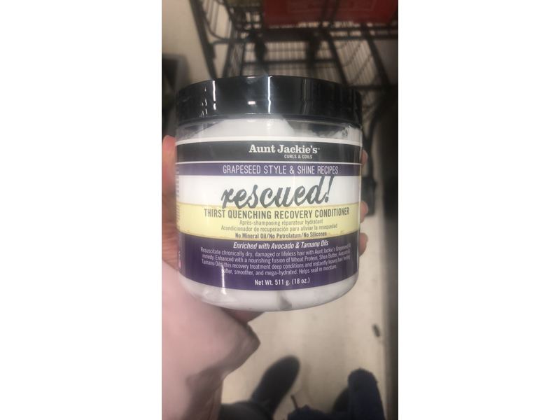 Aunt Jackie's Rescued Thirst Quenching Hair Recovery Conditioner, Grapeseed Style and Shine Recipes, 18 oz/511 g
