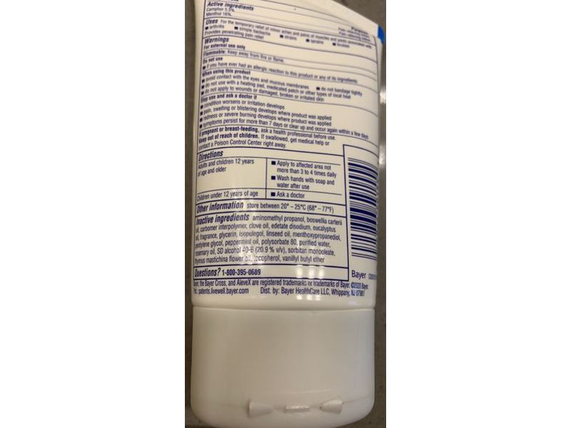 Alevex Pain Relieving Lotion, Max Strength, Menthol, 2.7 oz/77 g