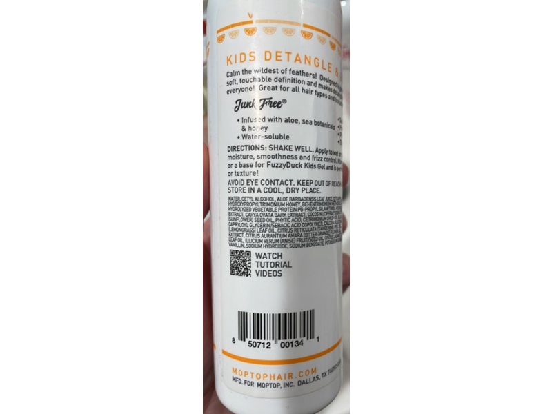 FuzzyDuck Kids Detangler & Leave-in Conditioner, Citrus Bamboo, 8 fl oz/237 mL