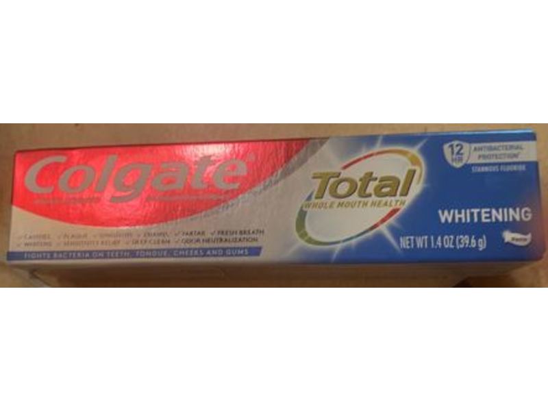 Colgate Total Whitening Toothpaste, 1.4 oz/39.6 g