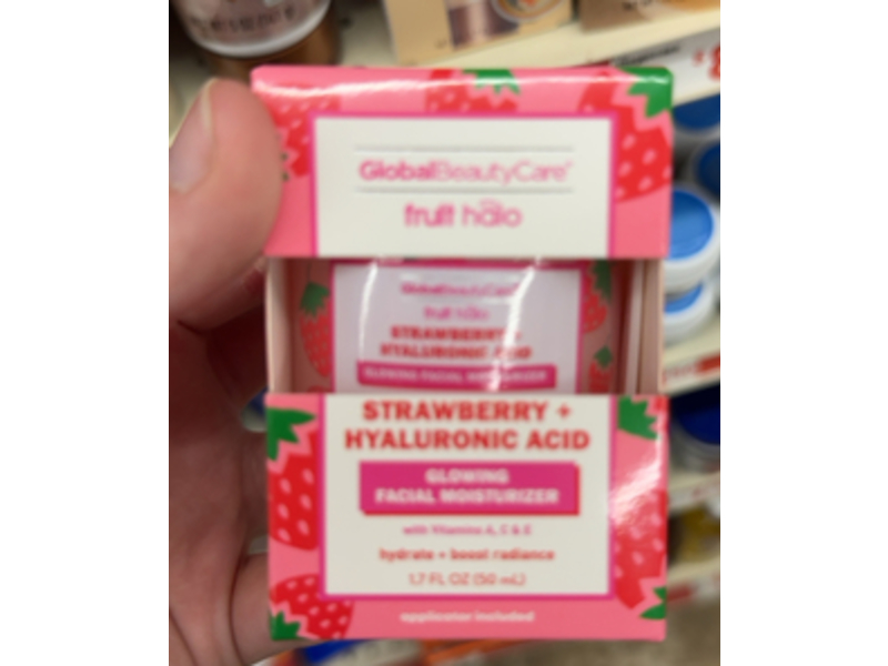 Global Beauty Care Glowing Facial Moisturizer, Strawberry + Hyaluronic Acid, 1.7 fl oz/50 mL