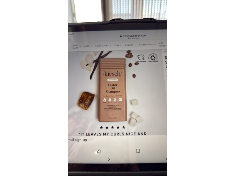 Kitsch Smoothing Shampoo, Castor Oil, 12 fl oz/355 mL