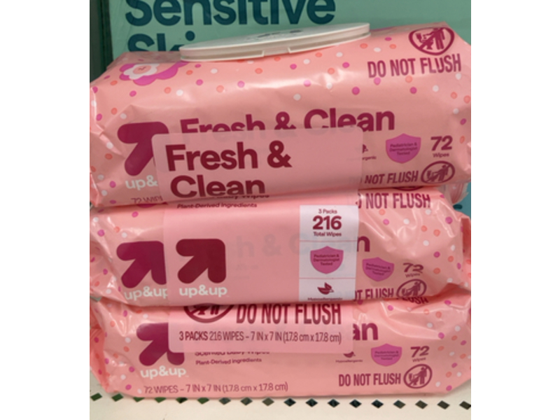Up & Up Fresh & Clean Scented Baby Wipes, 72 Count, Pack Of 3