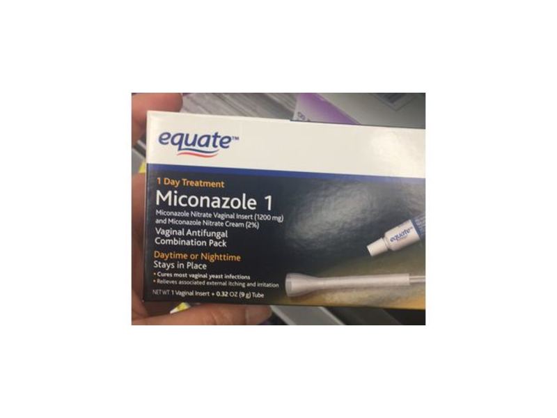 Equate 1 Day Treatment Miconazole 1, Vaginal Antifungal, Combination Pack