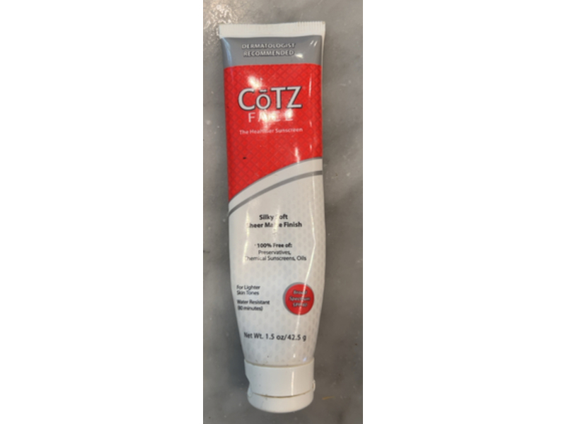 Cotz Face Silky Soft Sheer Matte Finish Sunscreen, SPF 40, 1.5 oz/42.5 g