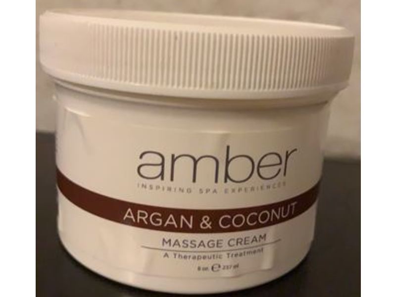 Amber Massage Cream, Argan & Coconut, 8 oz/237 ml